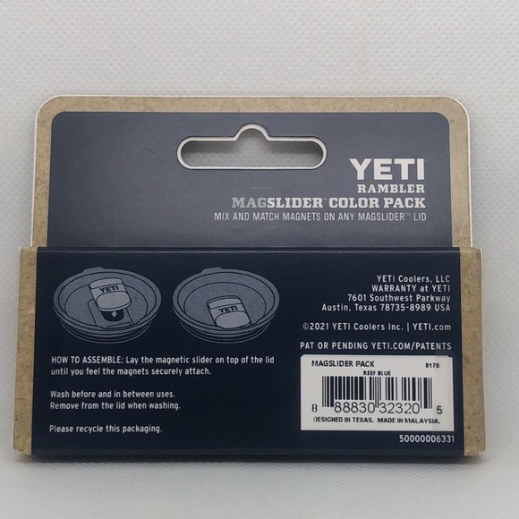 🩵 Yeti Rambler Tumbler Reef Blue 20oz & Magslider Color 3 Pack NWT 🩵 - Picture 6 of 6